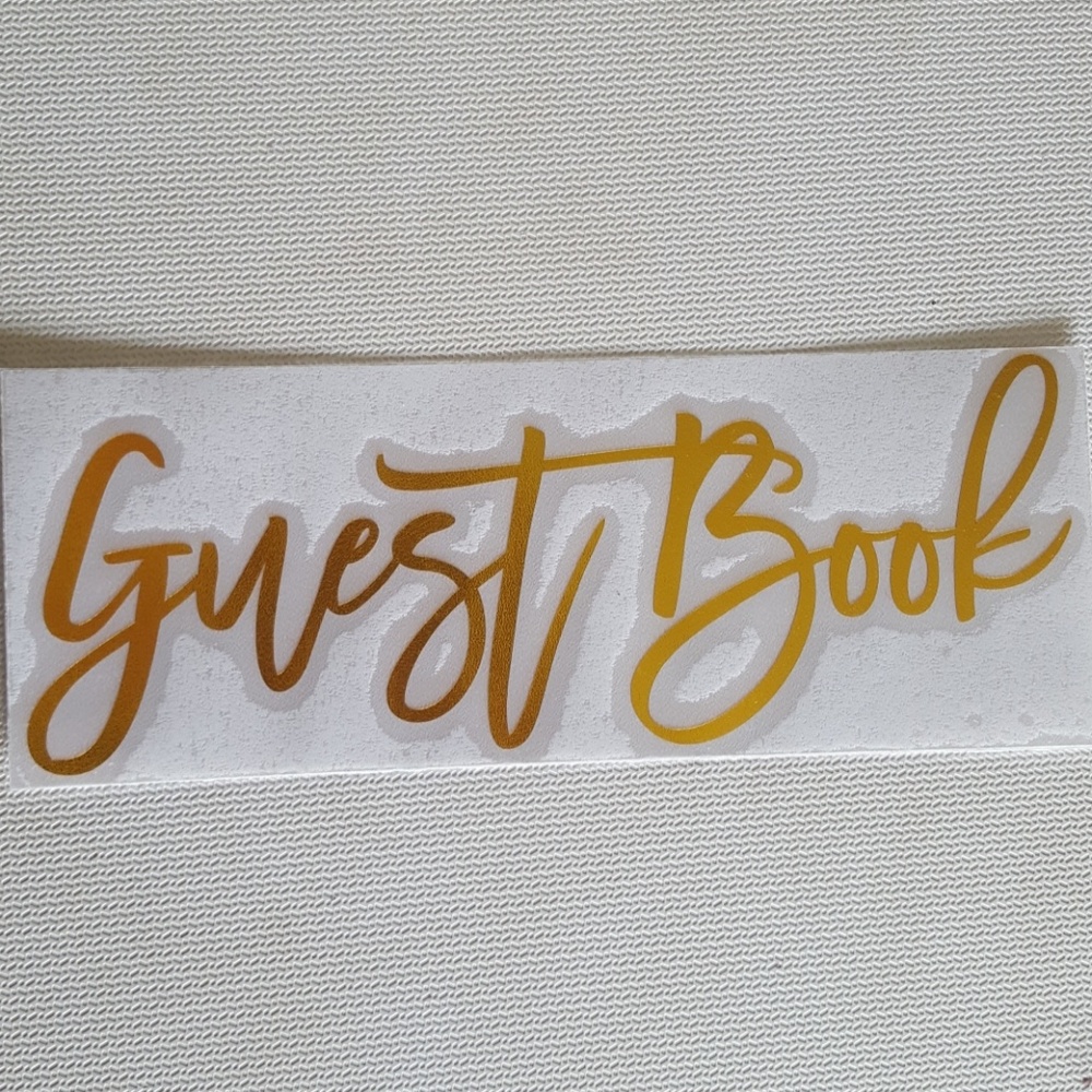 Metallic Gold Vinyl "Guest Book" decal